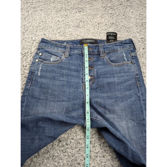 Liverpool Jeans Women 4 Blue Skinny High Rise Ankle Stretch Distressed Casual - Picture 8 of 11